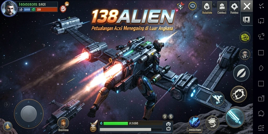 Screenshot gameplay 138ALIEN menampilkan aksi seru luar angkasa.