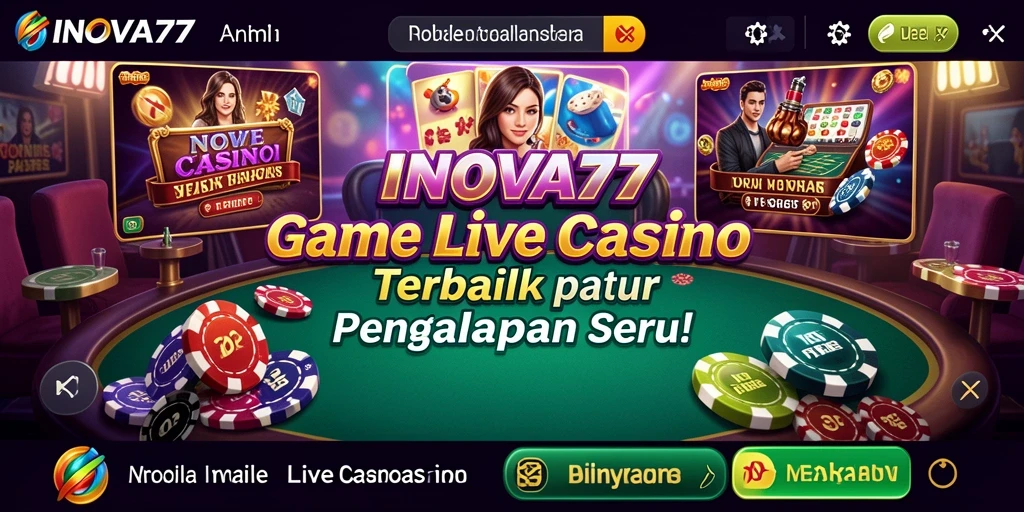 Tampilan gameplay yang menarik dan interaktif dari INOVA77 Live Casino.