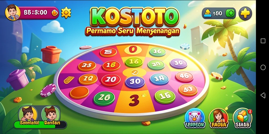 Tampilan gameplay seru Bingo di KOSTOTO dengan banyak pilihan kartu.