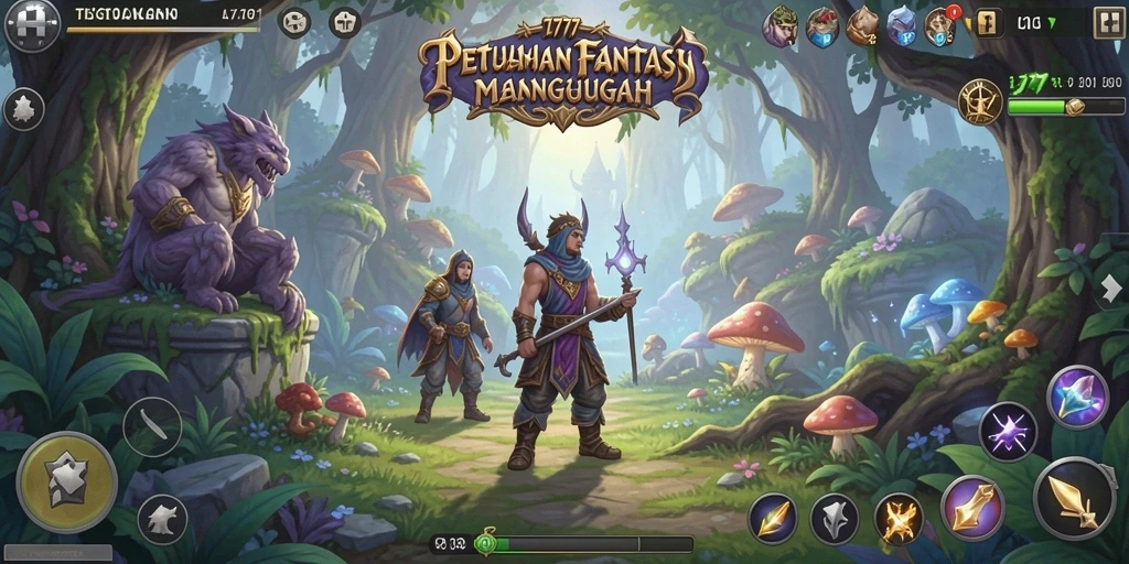 Screenshot gameplay L777 menampilkan pertarungan epik dan eksplorasi dunia fantastis.