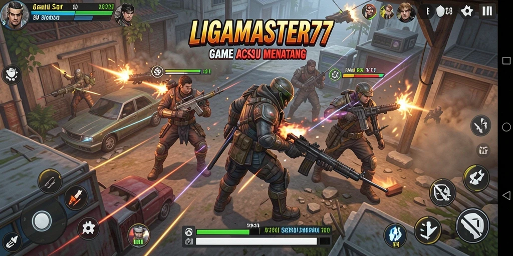 Tampilan aksi seru dalam LIGAMASTER77 yang menegangkan.