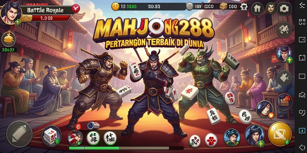 Tangkapan layar dari gameplay Battle Royale yang intens di MAHJONG288.
