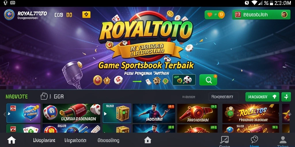 Tampilan gameplay interaktif dari aplikasi Sportsbook ROYALTOTO.