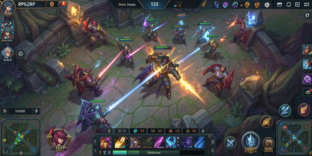 Gameplay menarik RP62RP dengan pertarungan strategis MOBA.