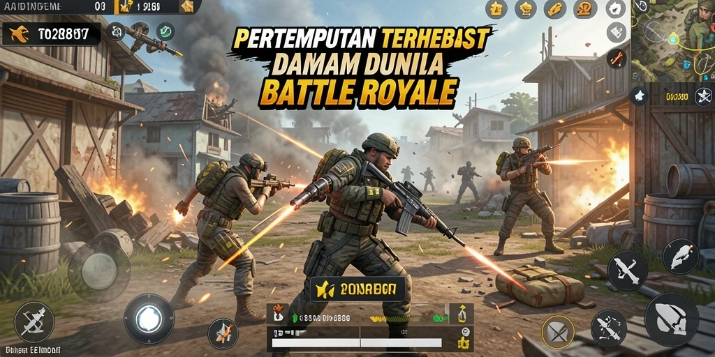 Screenshot TO288 menampilkan aksi seru dalam pertempuran Battle Royale.