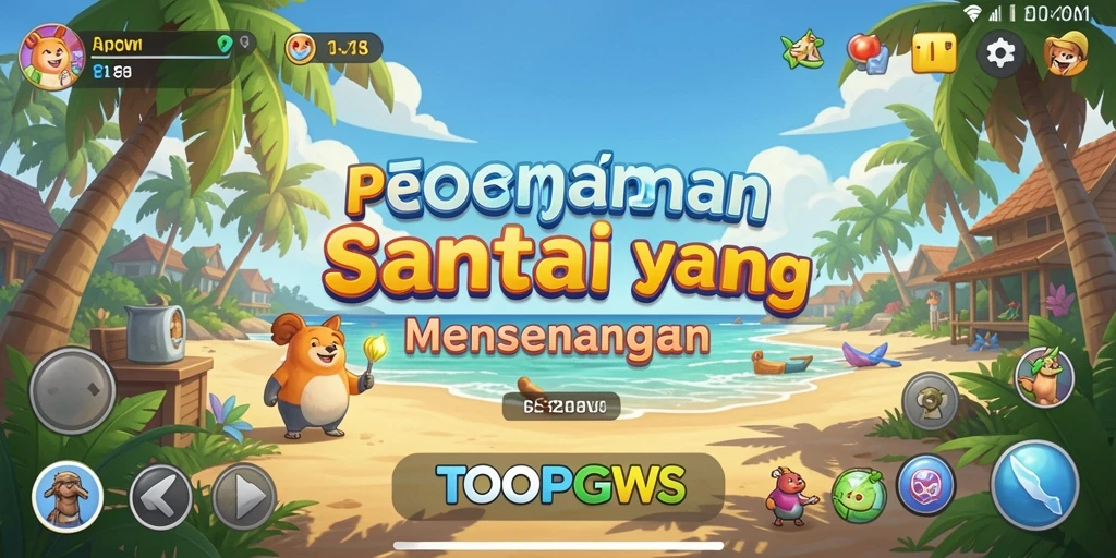 Tampilan gameplay TOOPGWS yang ceria dan menyenangkan.