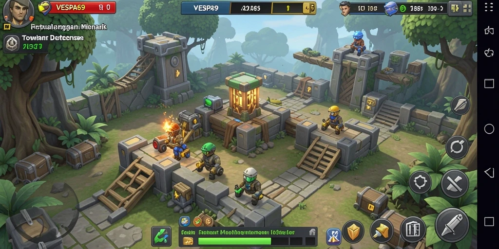 Gameplay mendebarkan di VESPA69 dengan tower defense yang seru.